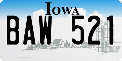 IA license plate BAW521