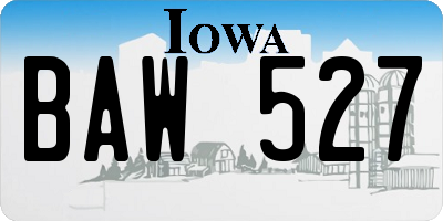 IA license plate BAW527