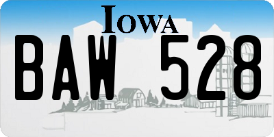IA license plate BAW528