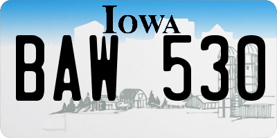 IA license plate BAW530