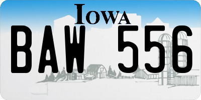 IA license plate BAW556