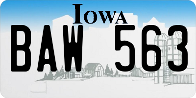 IA license plate BAW563