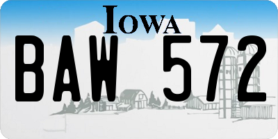 IA license plate BAW572