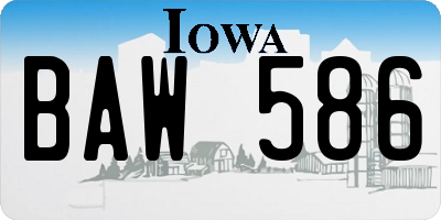 IA license plate BAW586