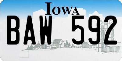 IA license plate BAW592