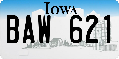 IA license plate BAW621