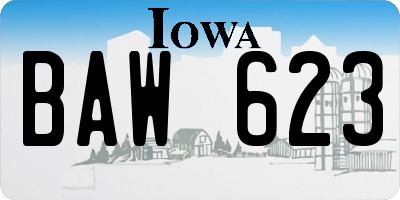 IA license plate BAW623