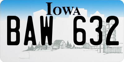 IA license plate BAW632