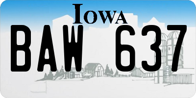IA license plate BAW637
