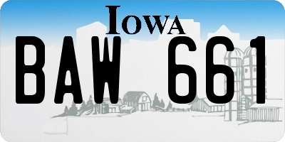 IA license plate BAW661