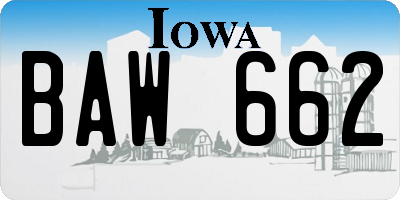 IA license plate BAW662