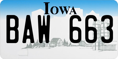 IA license plate BAW663