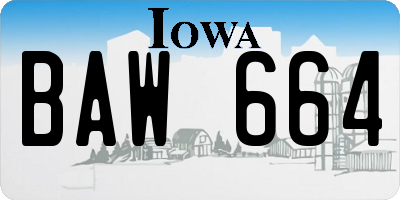 IA license plate BAW664