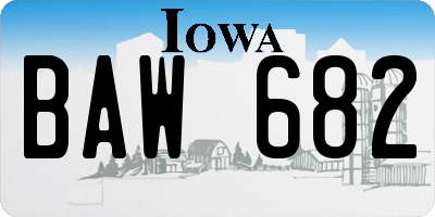 IA license plate BAW682