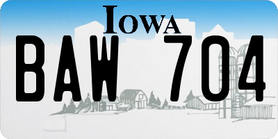 IA license plate BAW704