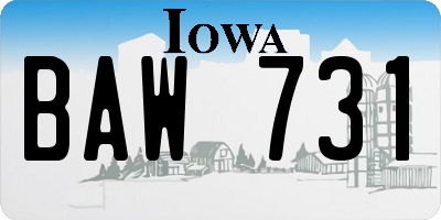 IA license plate BAW731