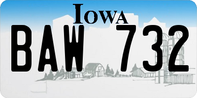 IA license plate BAW732