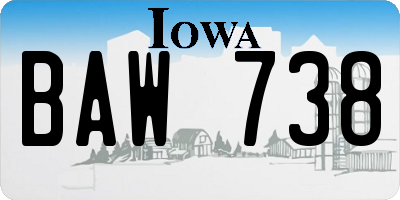 IA license plate BAW738