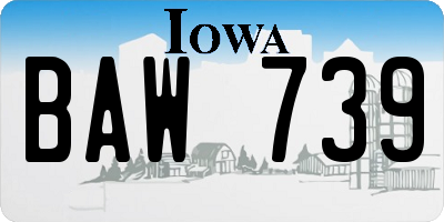 IA license plate BAW739
