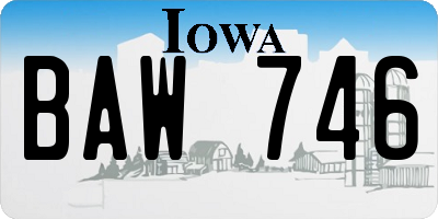 IA license plate BAW746