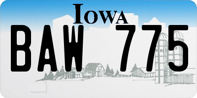 IA license plate BAW775