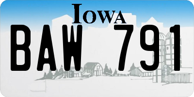 IA license plate BAW791