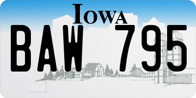 IA license plate BAW795