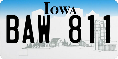 IA license plate BAW811