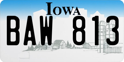 IA license plate BAW813