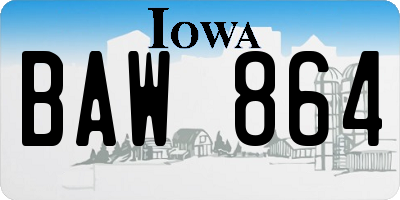 IA license plate BAW864