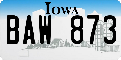 IA license plate BAW873