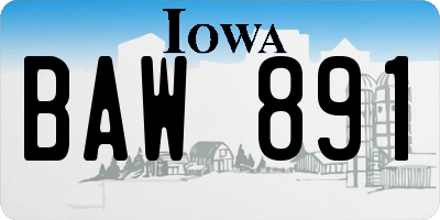IA license plate BAW891