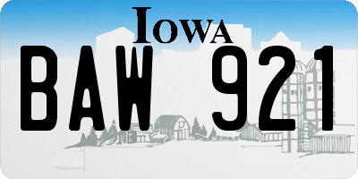 IA license plate BAW921