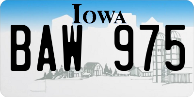 IA license plate BAW975