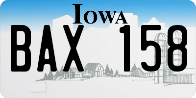 IA license plate BAX158