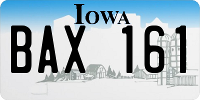 IA license plate BAX161