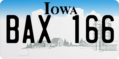 IA license plate BAX166