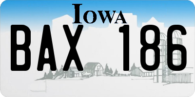 IA license plate BAX186