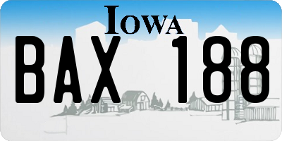 IA license plate BAX188