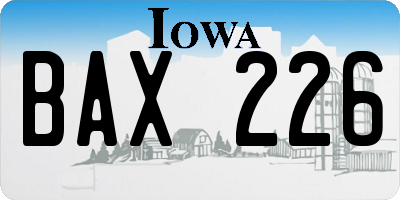 IA license plate BAX226