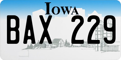 IA license plate BAX229