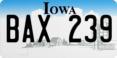 IA license plate BAX239