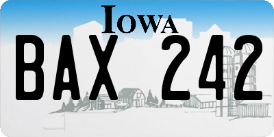 IA license plate BAX242