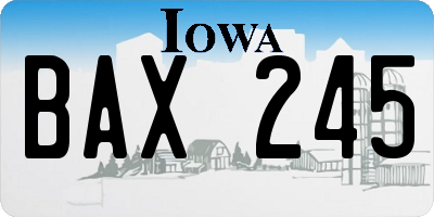 IA license plate BAX245