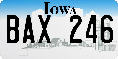 IA license plate BAX246