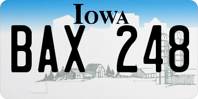 IA license plate BAX248