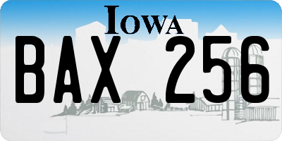 IA license plate BAX256