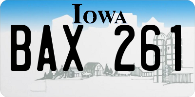 IA license plate BAX261