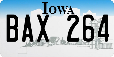 IA license plate BAX264