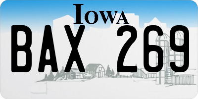IA license plate BAX269